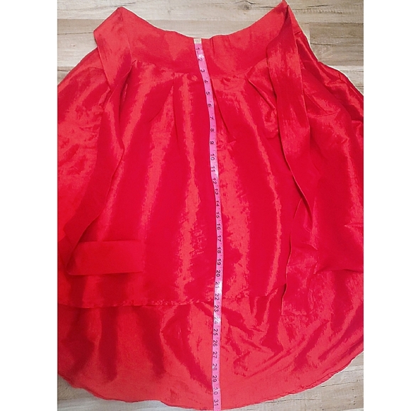 BOWKNOT ASYMMETRIC WATERFALL SKIRT IN RED - Picture 12 of 13